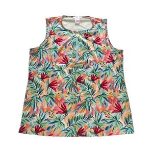 Stella Parker Blue Pink Sleeveless Golf Tennis Quarter Zip Tank Womens Size M